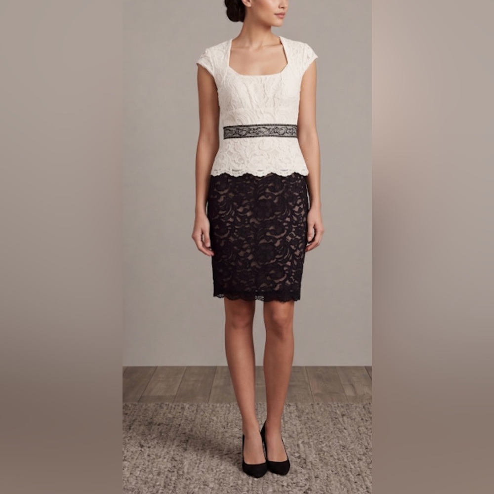 Jax Women’s Dress Ivory and Black Size 8